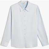 Koton Klasik Poplin Gömlek Uzun Kollu Regular Fit - Mavi - 48