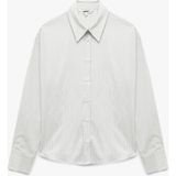 Koton Klasik Yaka Slim Fit Çizgili Uzun Kollu Gömlek - 36 - Ekru