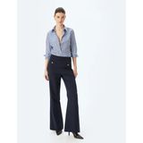 Koton Klasik Yaka Uzun Kollu Slim Fit Gömlek - Lacivert - 44