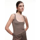 Koton Kolsuz Dokulu Krep Kumaş Derin U Yaka Pijama Üstü