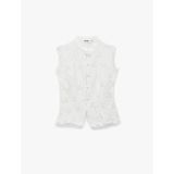 Koton Kolsuz Floral Dokulu Dik Qipao Yaka Güpür Dantel Bluz