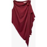 Koton Kolsuz Fular Detaylı Asimetrik Bluz - Bordo - 36