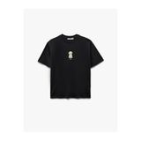Koton Köpek Nakışlı Pamuklu Oversize Antrasit Kadın T-Shirt 6SAL10049IK