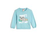 Koton Koton Sweatshirt Ayıcık Baskılı Uzun Kollu Bisiklet Yaka Şardonlu Erkek çocuk