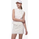 Koton Koton x Melis Ağazat - Slim Fit Mikro Mini Dantel Etek - Ekru