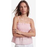 Koton Koton x Sibil Çetinkaya - Slim Fit Gipeli Büzgülü Pötikareli Ip Askılı Bluz - Pembe - 42