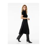 Koton Krep Scuba Kumaş Slim Fit Kısa Kollu Bisiklet Yaka Midi Boy Kloş Elbise