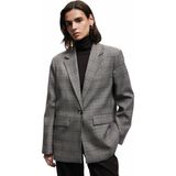 Koton Kruvaze Cepli Uzun Kollu Ekose Oversize Blazer Ceket - Kahve - 36