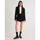 Koton Kruvaze Crop Blazer Ceket Ters Yaka - Siyah - 38