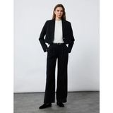 Koton Kruvaze Uzun Kollu Crop Blazer Ceket - Siyah - 40