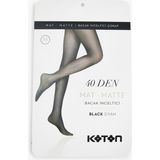 Koton Külotlu Çorap 40 Den Bacak Mat Kumaş - Siyah