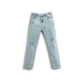 Koton LIN Kız Çocuk Açık İndigo Normal Bel Düz Paça Boyfriend Jean Pamuklu Kot Pantolon