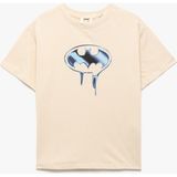 Koton Lisanslı Batman Baskılı Kısa Kollu Bisiklet Yaka Pamuklu Tişört - Ekru - 7 - 8 Yaş