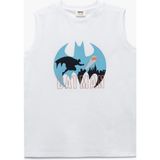 Koton Lisanslı Batman Baskılı Kolsuz Atlet Erkek Çocuk İçin Polyester Karışımlı Rahat Kesim - 11 - 12 Yaş - Beyaz