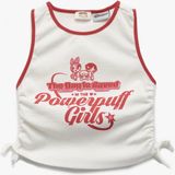 Koton Lisanslı Powerpuff Girls Kız Çocuk Baskılı Kolsuz Atlet Polyester Karışımlı Büzgü Detaylı - 9 - 10 Yaş - Ekru