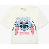 Koton Lisanslı Stitch Baskılı Ekru Kız Çocuk T-Shirt 6SKG10180AK - 11 - 12 Yaş