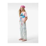 Koton Lisanslı Stitch Baskılı Pembe Kız Çocuk T-Shirt 6Skg10495Ak
