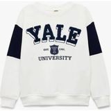 Koton Lisanslı Yale Beyaz Erkek Çocuk Sweatshirt 6WKB10027TK - 11 - 12 Yaş