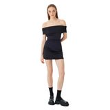 Koton Madonna Yaka Omzu Açık Drapeli Slim Fit Mini Slip Elbise