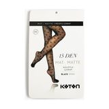 Koton Mat Kalpli Külotlu Çorap 15 Den - Siyah
