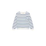 Koton Mavi Çizgili Beyaz Kız Çocuk Sweatshirt, 6-7 Yaş, 6WKG10070AK, MAVİ ÇİZGİLİ, kız-çocuk