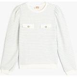 Koton Mavi Uzun Kollu Düğme Detaylı Sweatshirt Kız Çocuk için Rahat ve Şık Tasarım - 6 - 7 Yaş
