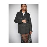 Koton Melis Ağazat X Koton - Oversize Kruvaze Blazer Ceket - 36 - Çizgili