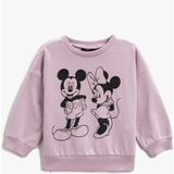Koton Mickey And Minnie Mouse Baskılı Lisanslı Sweatshirt Pamuklu - 9 - 12 Ay - Mor