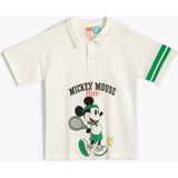 Koton Mickey Mouse Lisanslı Kısa Kollu Polo Yaka Tişört Erkek Çocuk Eğlenceli Tasarım - 9 - 12 Ay - Ekru