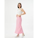 Koton Midi Saten Etek Normal Bel - Pembe - 34