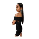 Koton Mini Omzu Açık Abiye Elbise Drapeli Madonna Yaka Slim Fit