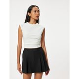 Koton Mini Pileli Şort Etek Slim Fit Standart Bel - XS - Siyah