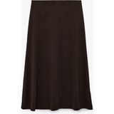 Koton Modal Kumaş Midi Etek - Kahve - XL