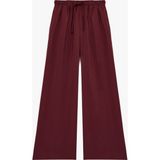 Koton Modal Kumaş Rahat Kalıp Beli Lastikli Bağcıklı Geniş Paça Pantolon - Bordo - Loose - 34