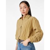 Koton Modal Kumaş Regular Fit Uzun Kollu Çizgili Gömlek - 40 - Yeşil