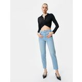 KOTON Mom Fit Kot Pantolon Rahat Kesim Hafif Dar Paça - Mom Jean