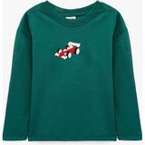 Koton Nakışlı Oversize Yeşil Erkek Bebek Sweatshirt 7WMB10040TK - 4 - 5 Yaş