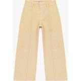 Koton Normal Bel Cep Detaylı Nervürlü Kısa Geniş Paça Pantolon - Culotte Jeans - Ekru - Regular - 40
