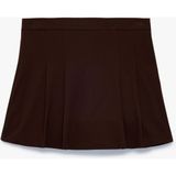 Koton Normal Bel Mini Pileli Şort Etek - Kahve - 38