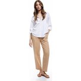 Koton Normal Bel Pile Detaylı Cepli Havuç Kesim Pantolon - Ekru - Regular - 38