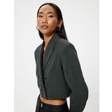 Koton Oversize Crop Ceket Kruvaze Ters Yaka