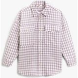 Koton Oversize Oduncu Gömleği Uzun Kollu Cepli - 42 - Lila