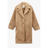 Koton Oversize Peluş Kaban Cepli Düğmeli Uzun Kollu - 34 - Kahve