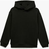 Koton Oversize Siyah Kapşonlu Sweatshirt Erkek Çocuk İçin Uzun Kollu Konforlu Tasarım - 5 - 6 Yaş