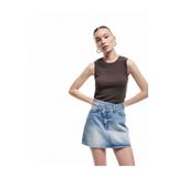 Koton Pamuklu Asimetrik Düğmeli Cepli Denim Mini Etek