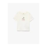Koton Pamuklu Baskılı Ekru Kız Bebek T-Shirt 6Smg10160Ak
