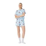 Koton Pamuklu Baskılı Kısa Kollu Kadın Şortlu Pijama Takımı