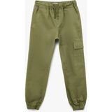 Koton Pamuklu Beli Bağcıklı Kargo Cepli Jogger Pantolon - Yeşil - Regular - 4 - 5 Yaş