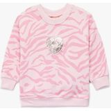 Koton Pamuklu Bisiklet Yaka Şardonlu Pembe Kız Bebek Sweatshirt 6WMG10078AK - Açık Pembe - 12 - 18 Ay