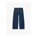 Koton Pamuklu Cep Detaylı Düğmeli Geniş Kısa Paça Denim Pantolon - Culotte Jeans